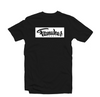 famawear label logo script box black tshirt