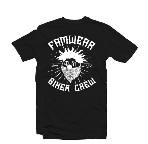 Image of Famwear Biker Crew  Black T-shirt